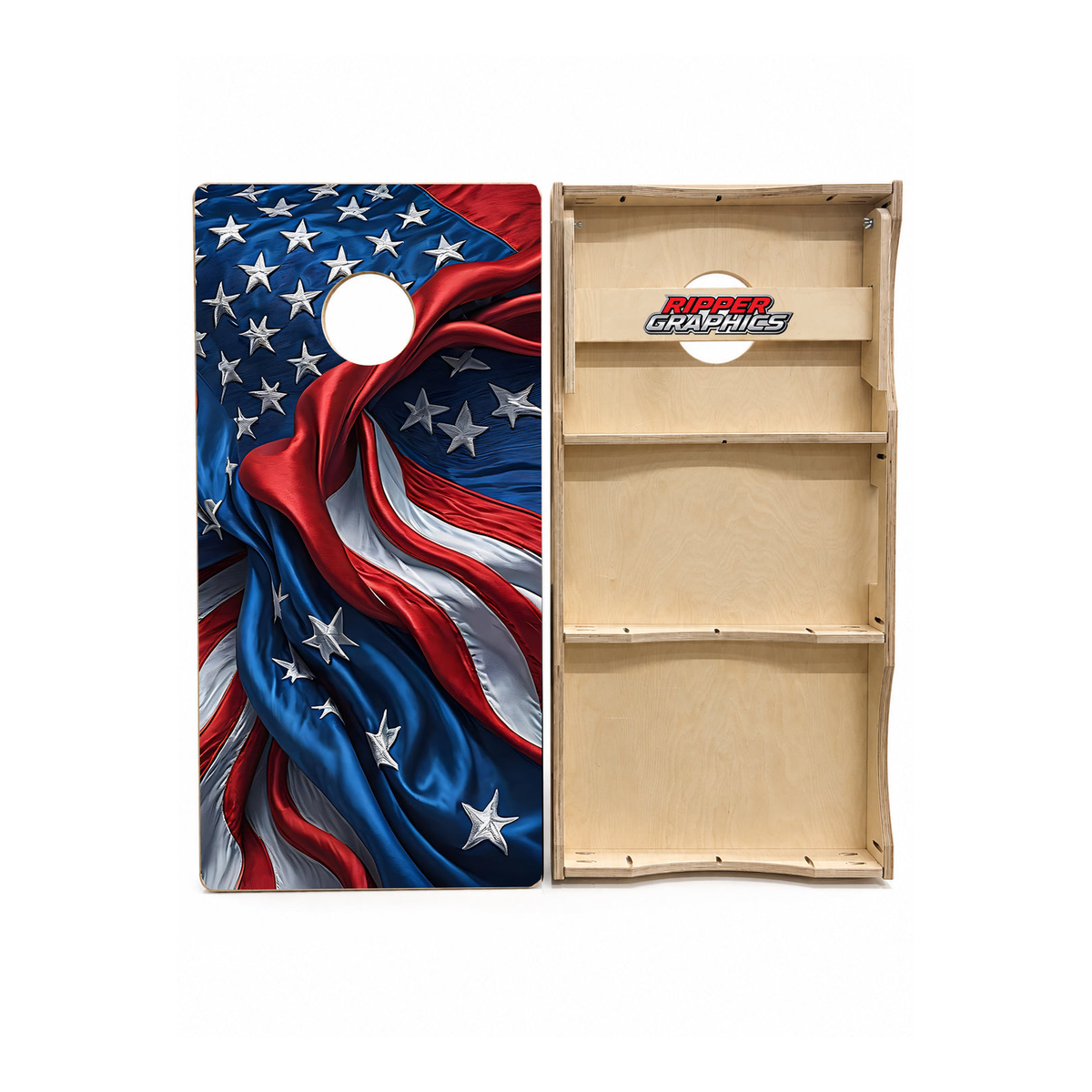 Wavy Distorted American Flag Cornhole Design - CH5090 - Great Call Athletics