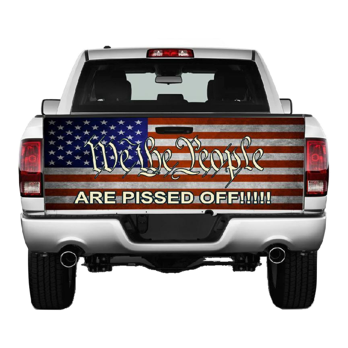 We The People Are Pissed Off Tailgate Wrap Vinyl Graphic Decal Sticker product photo