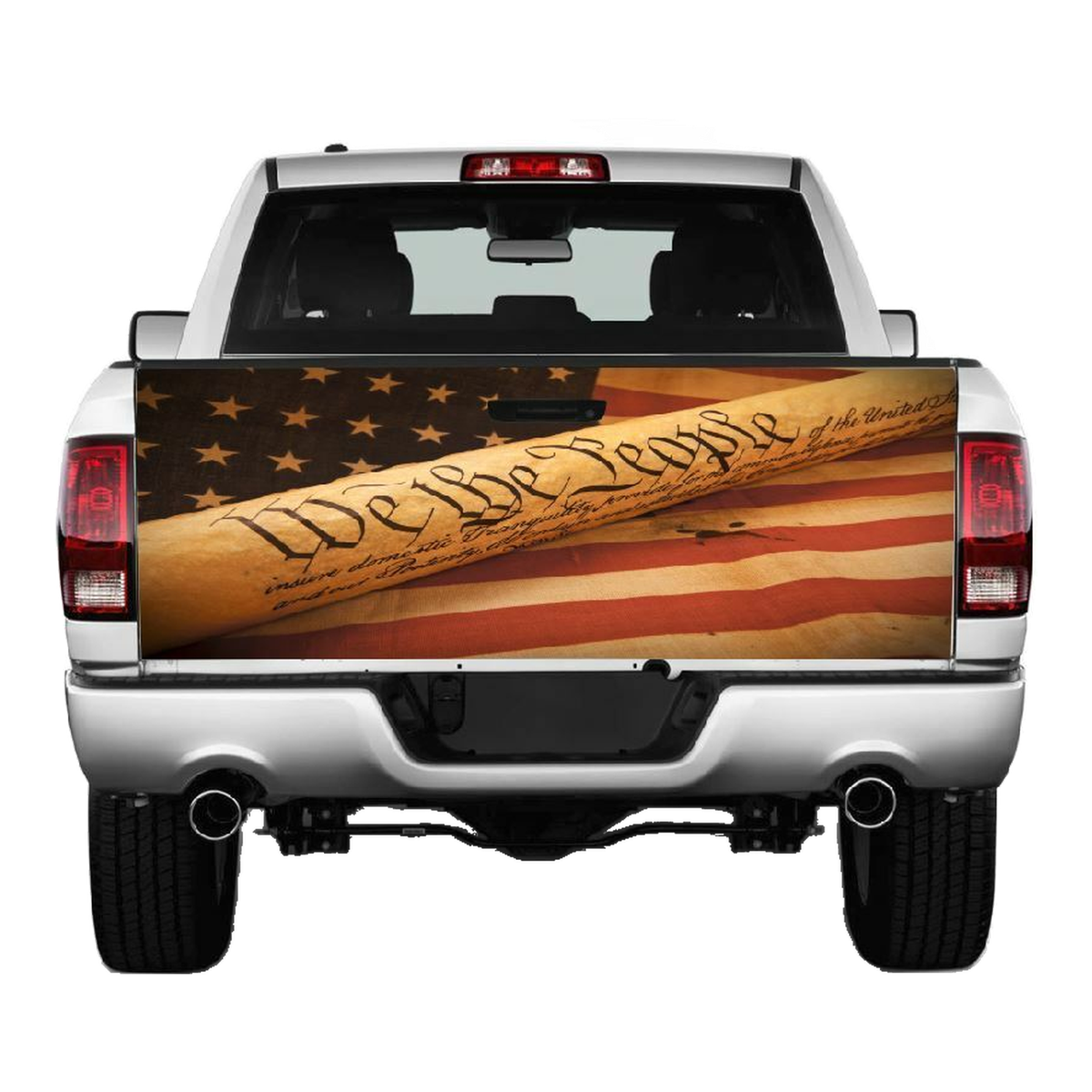 We The People Constitution Tailgate Wrap Vinyl Graphic Decal Sticker product photo