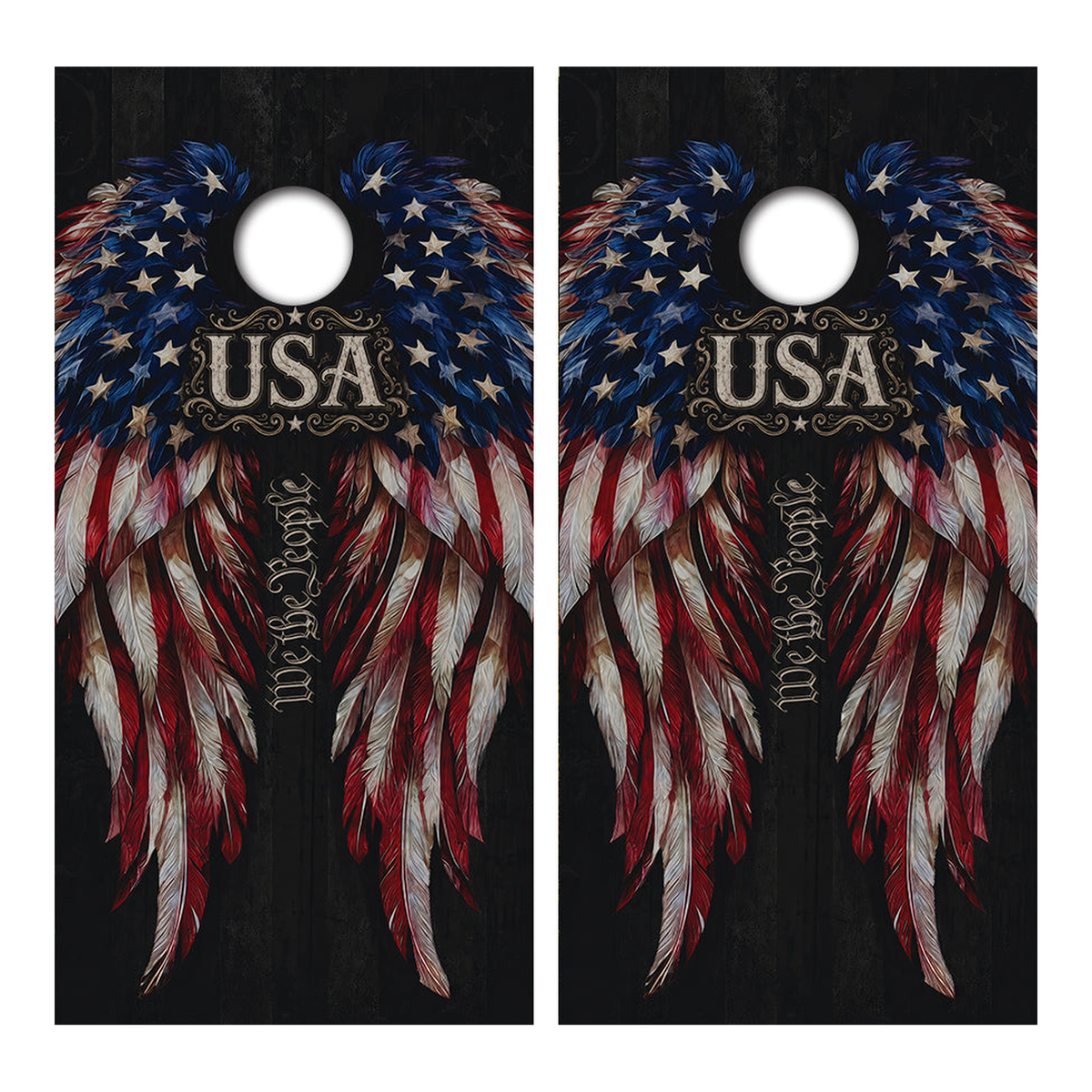 We The People Wings Cornhole Design - Corn5113 - Great Call Athletics