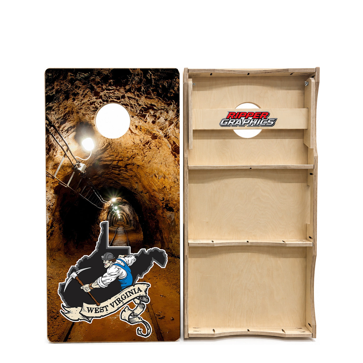 West Virginia Coal Miner Cornhole Design product photo