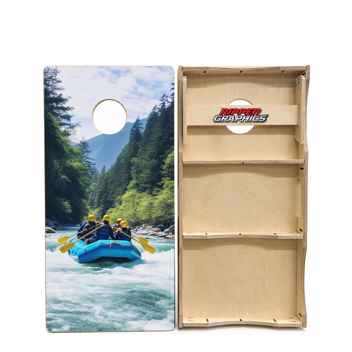 White Water Rafting Cornhole Design product photo