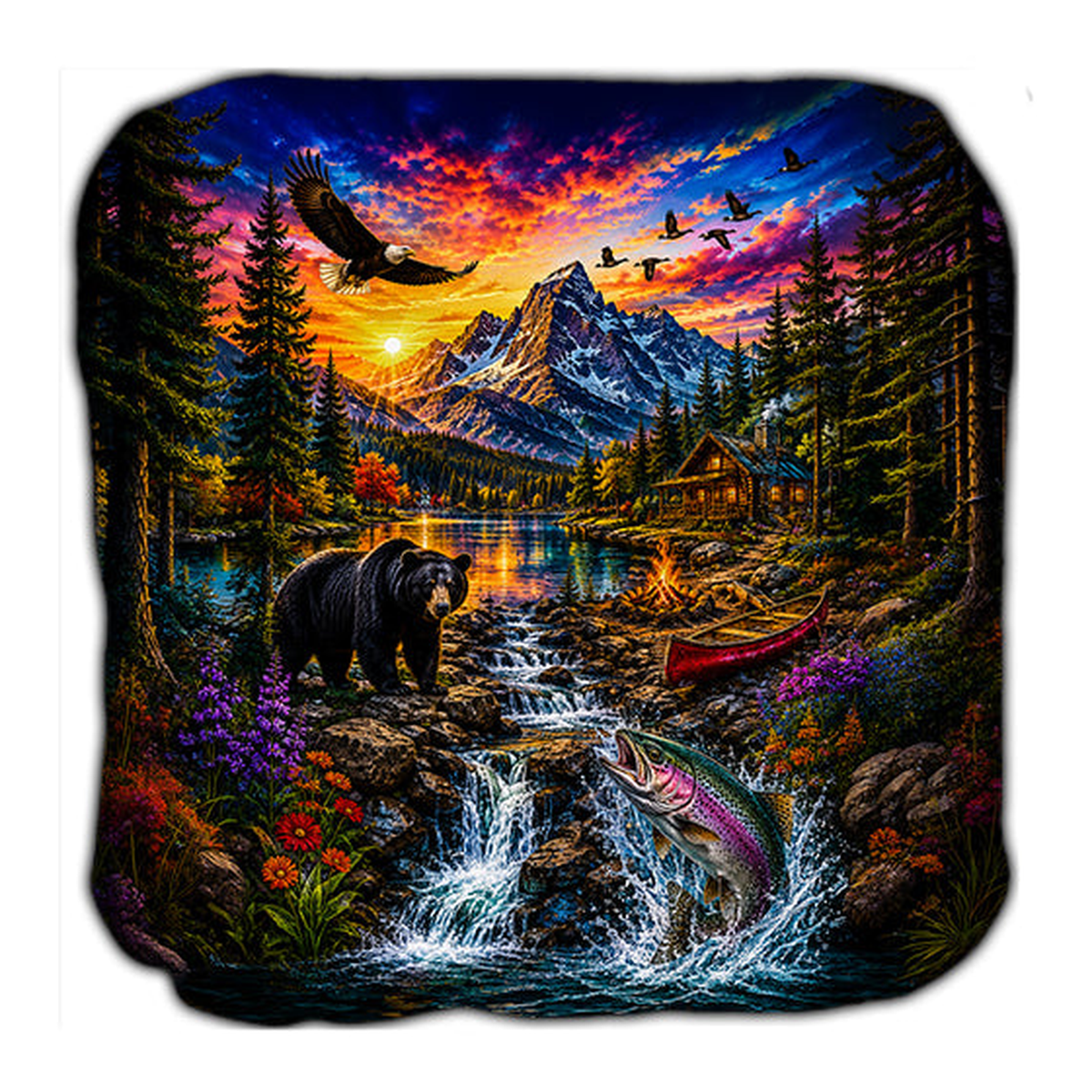 Wild Animals At Sun Set Cornhole Bags Set of 4 product photo