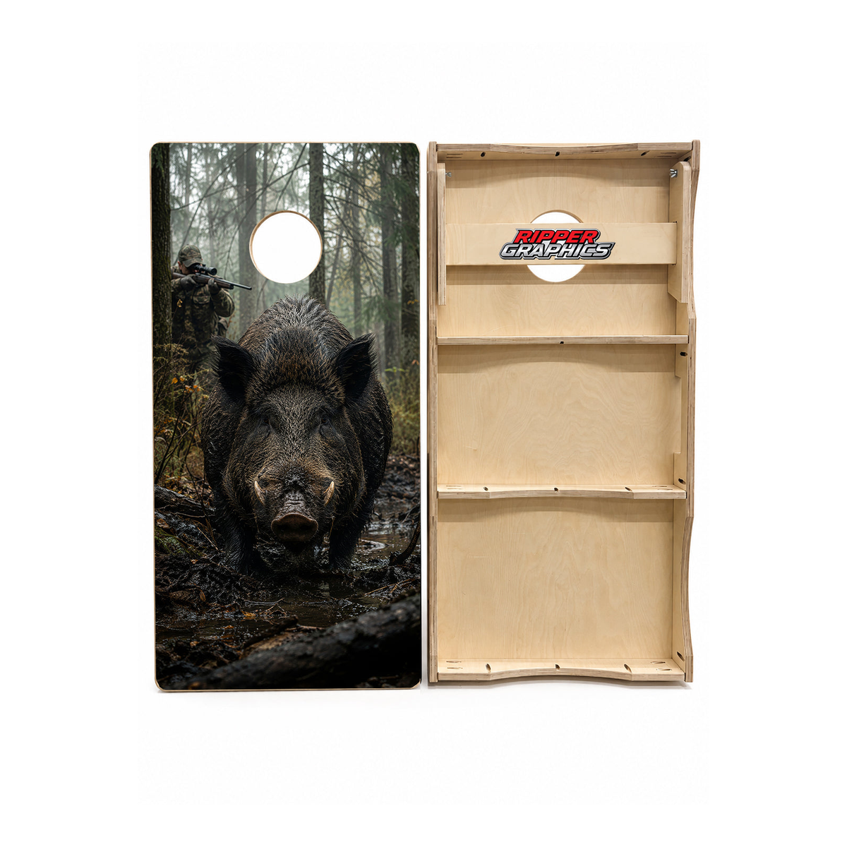 Wild Boar Hunting Cornhole Design - CH5064 - Great Call Athletics