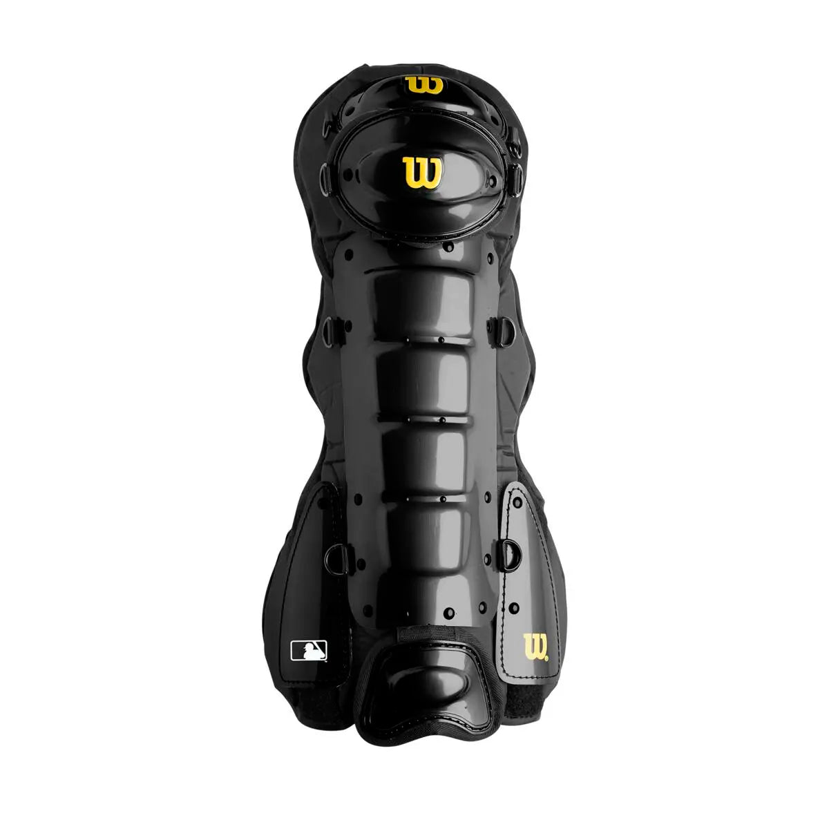 Wilson Pro Gold 2 Leg Guards in Black - front view