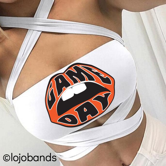 Orange & Black Game Day White Multiway Bandeau