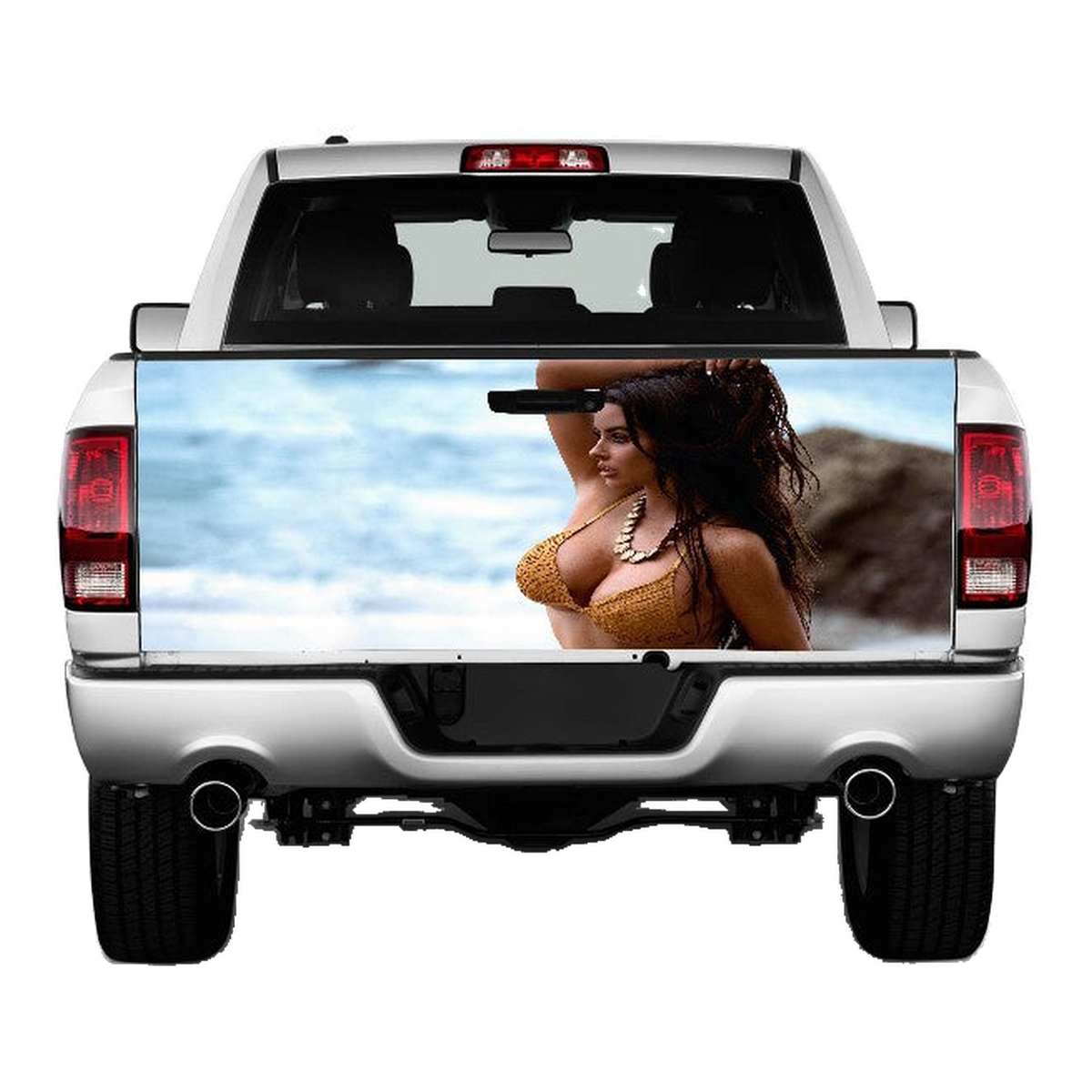 Women In A Bikini Tailgate Wrap Vinyl Graphic Decal Sticker product photo