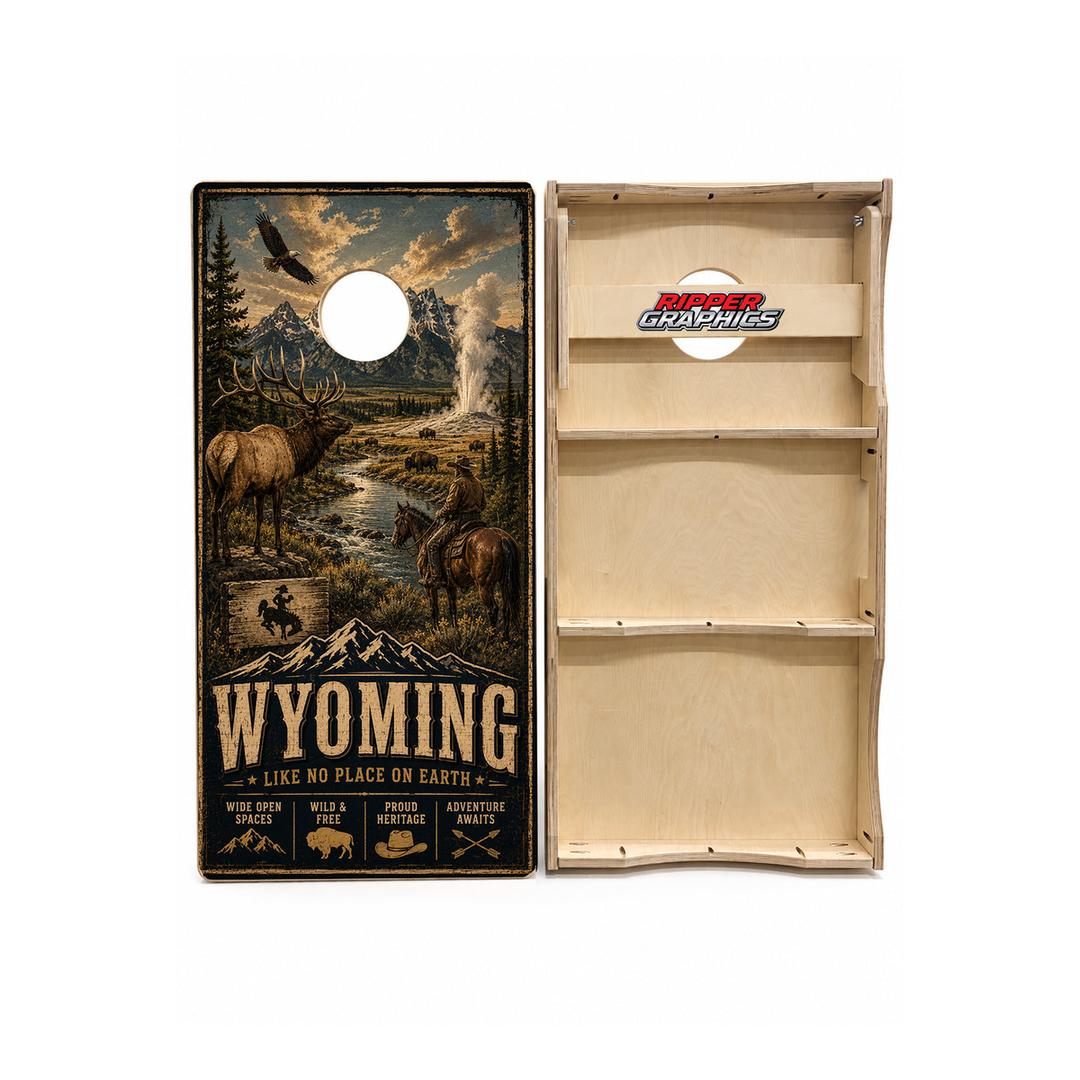Wyoming Like No Place on Earth Cornhole Design - CH5078 - Great Call Athletics