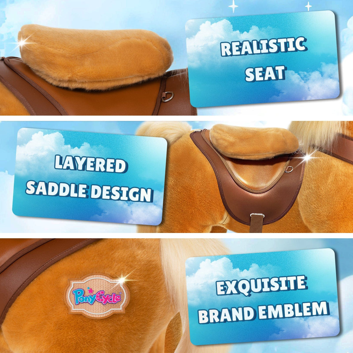 Model Y® Horse Ride-On Toy Age 4, 7, Light Brown - View 7