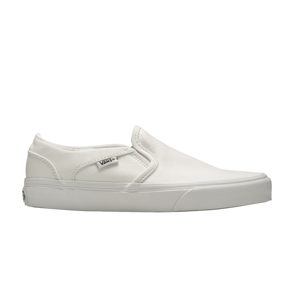 Vans Asher Women's Slip-On Sneakers — True White Canvas