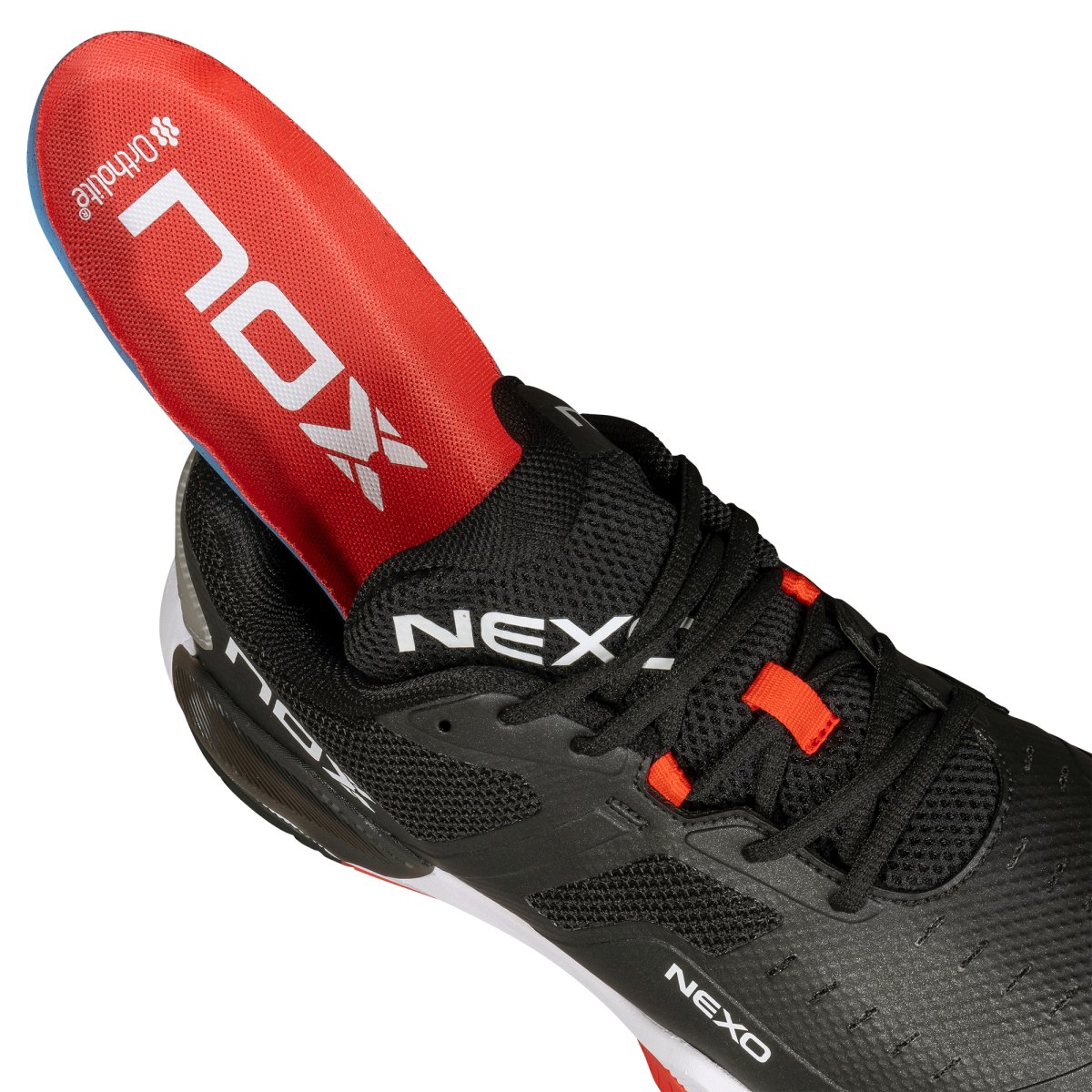 NOX LUX NEXO 1 Pickleball Shoes, Black/Lava Red - Alternate View 8