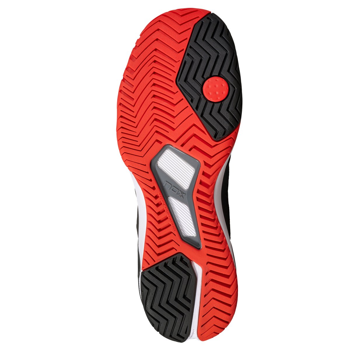 NOX LUX NEXO 1 Pickleball Shoes, Black/Lava Red - Alternate View 2