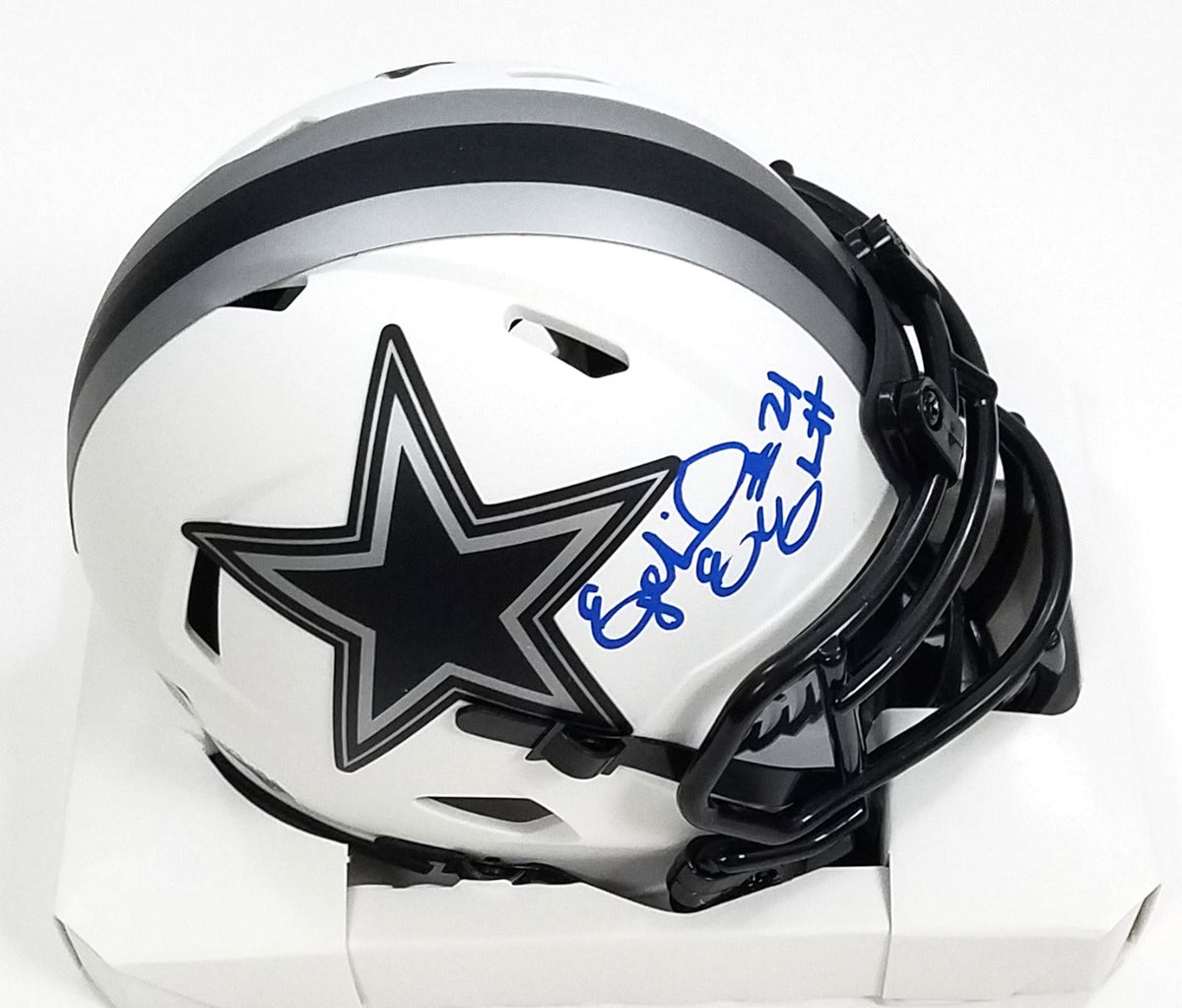 Ezekiel Elliott Autographed Dallas Cowboys Lunar Eclipse Mini Helmet Beckett Witnessed