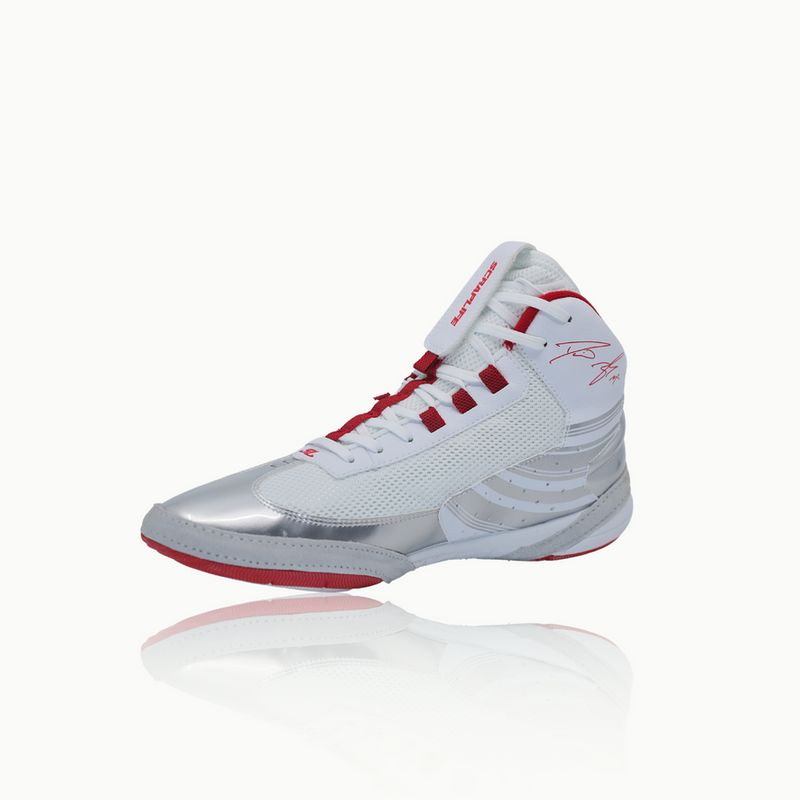 ScrapLife | Ascend One Wrestling Shoes | David Taylor Limited Edition Signature Empire Chrome | White/Red/Silver