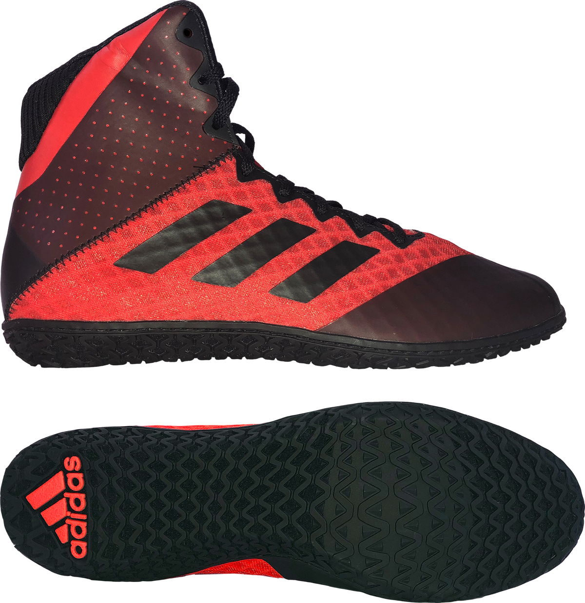 Adidas red and black wrestling shoes for high school