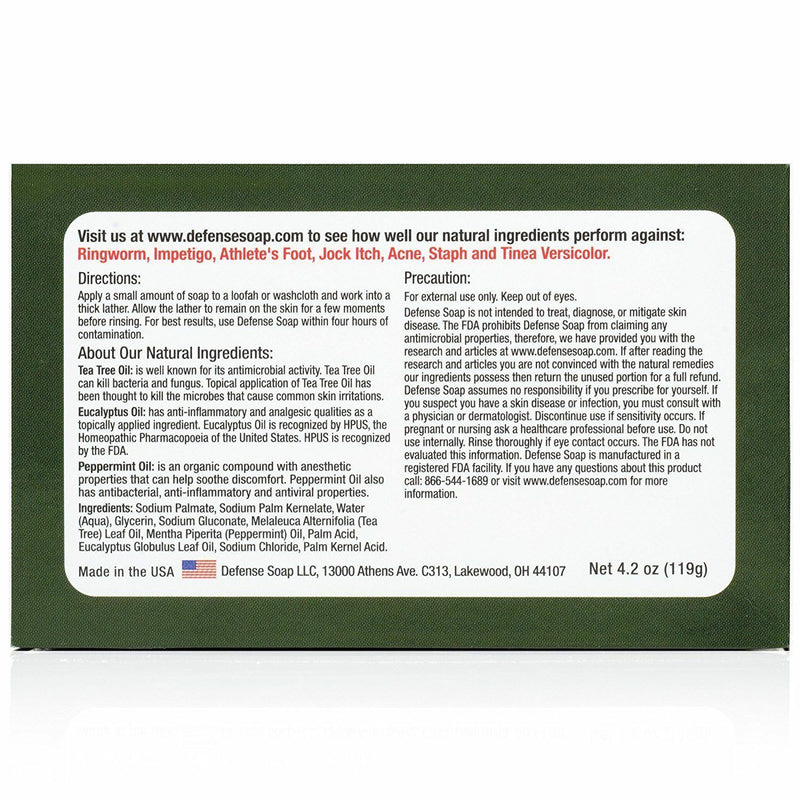 Defense Soap | Antimicrobial Therapeutic Bar | 4 oz | Peppermint
