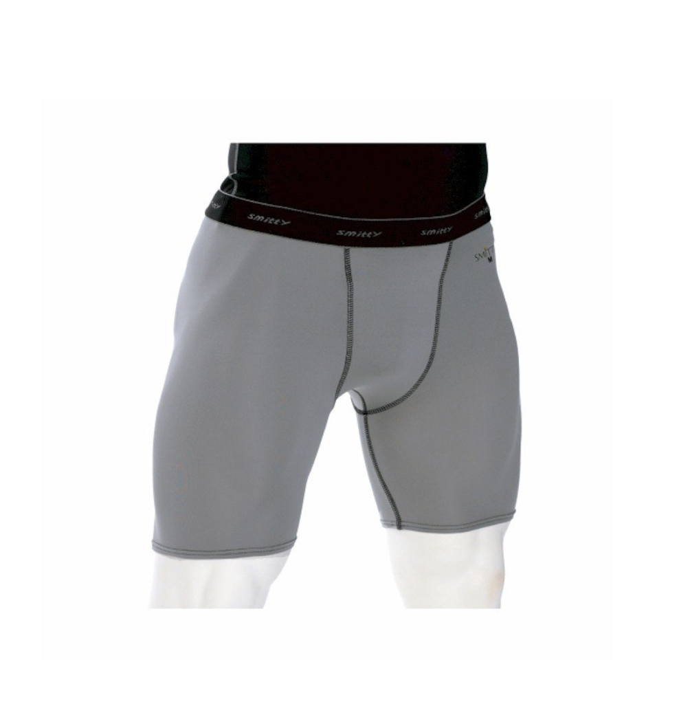 smitty | BBS-415 | Gris | Shorts de compresión con bolsillo para copa | Poliéster Licra