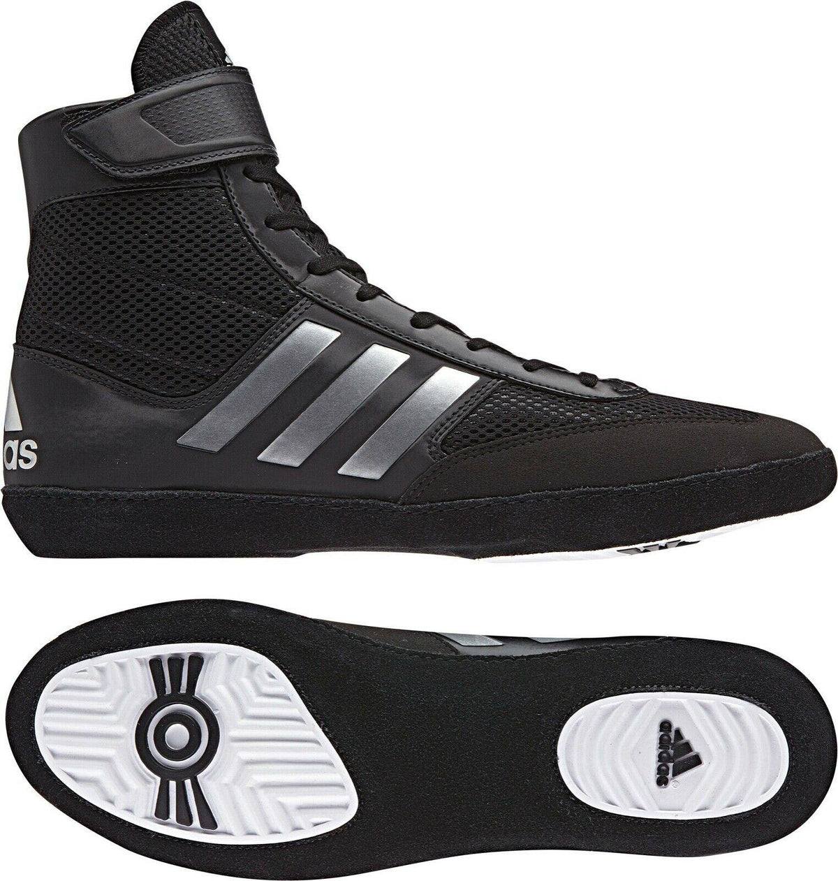 Adidas | BA8007 | Combat Speed 5 | Black & Silver Wrestling Shoes - Great Call Athletics