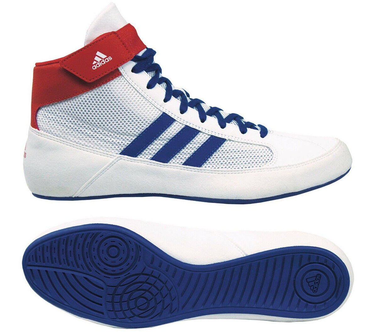 Adidas | BD7129 | HVC 2 Adult Youth | White Royal Red Wrestling Shoes | All Size - Great Call Athletics