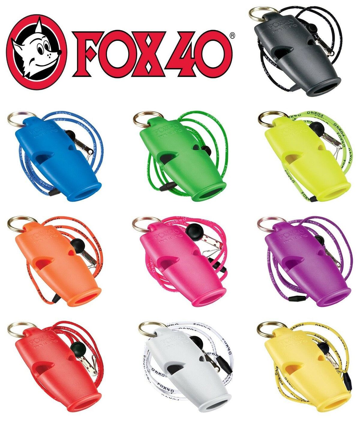 Fox 40 Classic Whistle with Breakaway Neck Lanyard :: Bayer Team Sports