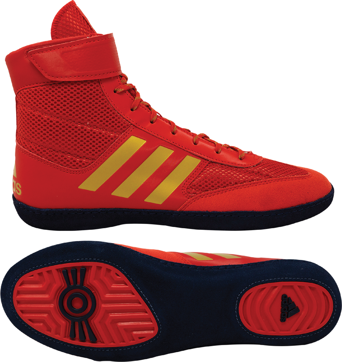 Adidas | HQ1132 | Velocidad de combate 5 | Zapatos de lucha rojos/dorados/azul marino