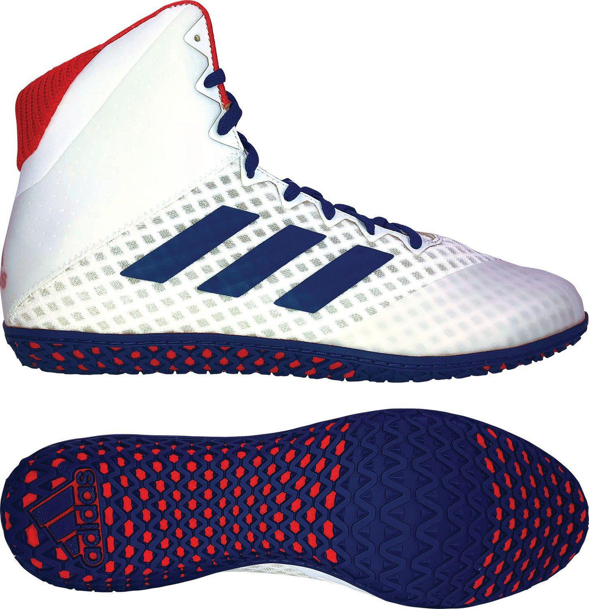 Adidas Red White Blue Wrestling Shoes for Wrestlers 