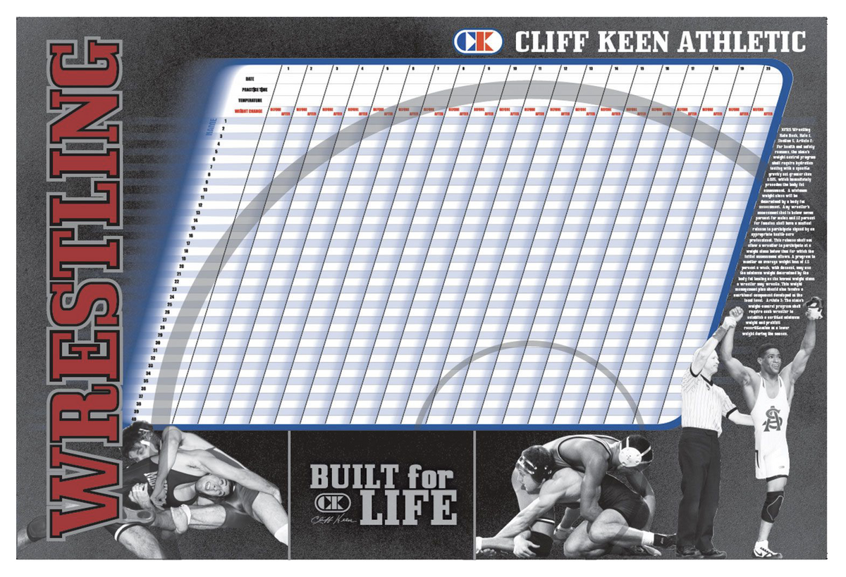 Cliff Keen | WC3 | Wrestling Weight Chart | 24" x 36" - Great Call Athletics