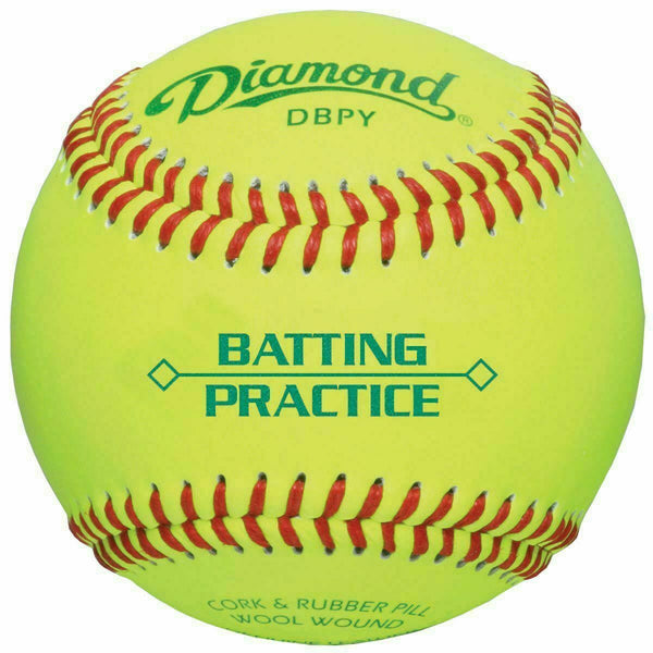 Diamond Sports | DBPY | Yellow Batting Practice Baseballs | 1 Dozen Balls