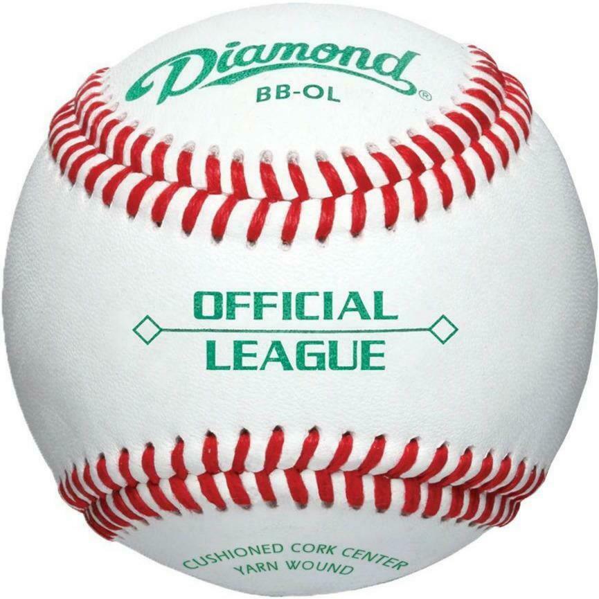 Deportes Diamante | BB-OL | Pelotas de béisbol de cuero de la liga oficial | 1 docena de bolas 