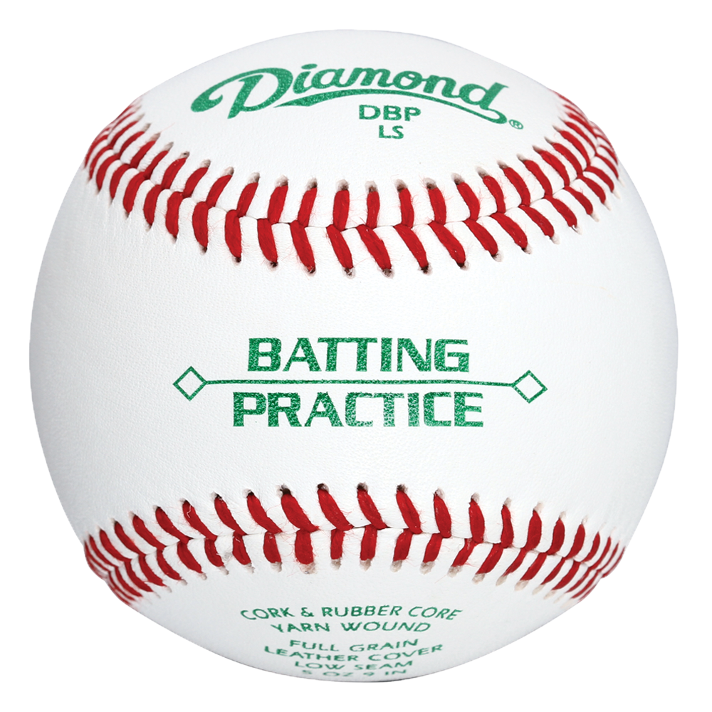 Deportes Diamante | PAD LS | Práctica de bateo Pelotas de béisbol con costura baja | 1 docena de bolas 