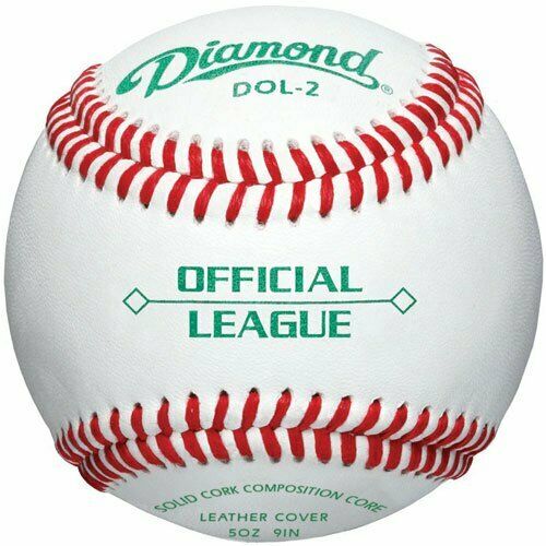 Deportes Diamante | DOL-2 | Pelotas de béisbol de cuero de la liga oficial | 1 docena de bolas 