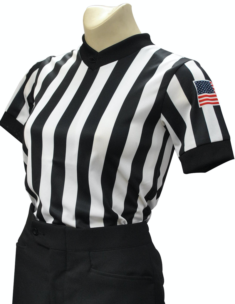 Smitty | USA-211 | Women's Performance Mesh Referee Shirt w/ Sublimated American Flag | Made in USA - Great Call Athletics