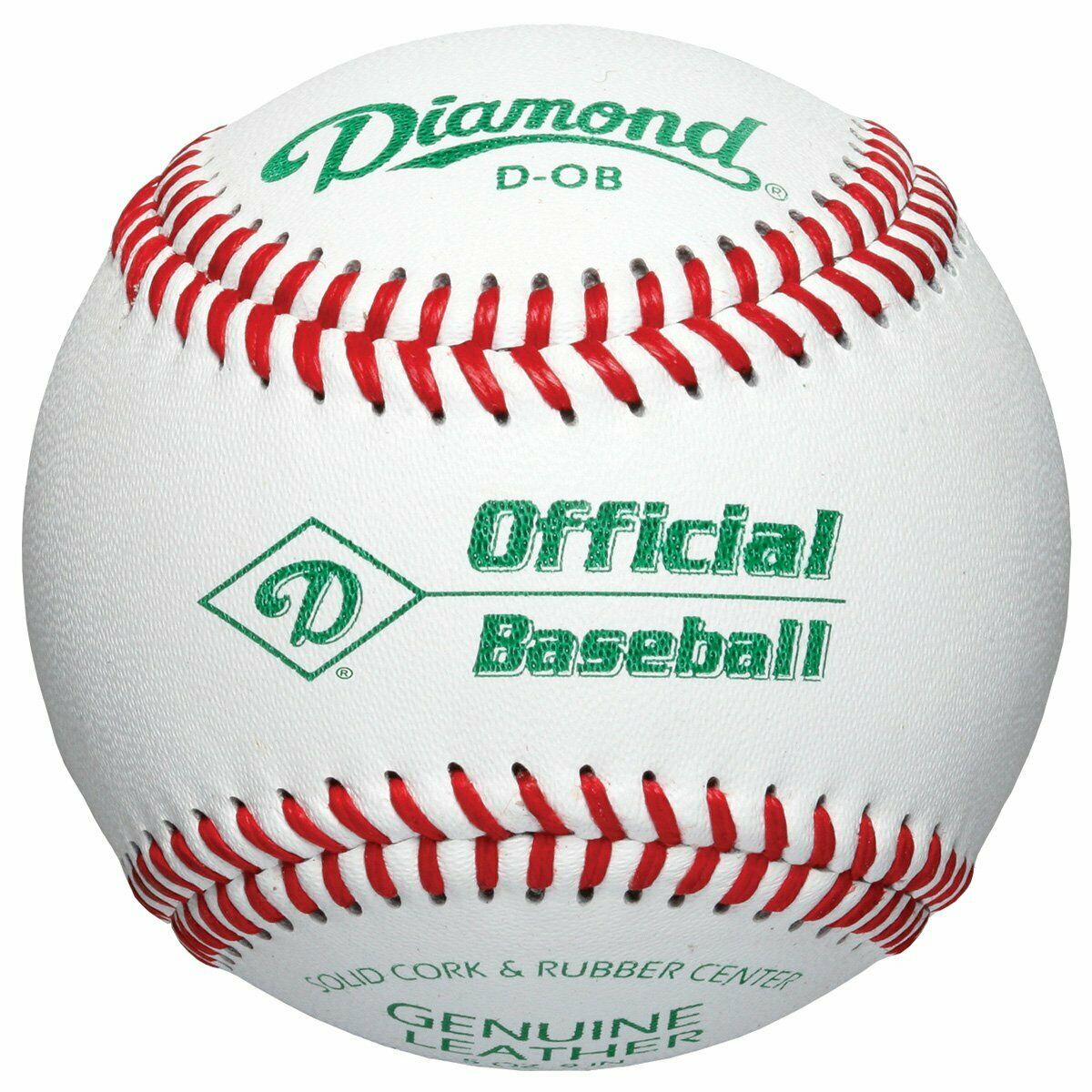 Deportes Diamante | D-OB | Cuero con costura de diamante oficial de la Liga | 1 docena de bolas