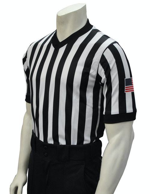 Smitty | USA-201 | Performance Mesh Referee Shirt w/ Sublimated Flag | Side Panel | Made in USA - Great Call Athletics